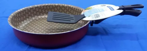 Sartén profunda con espatula línea PARIS Roja, 22 cm